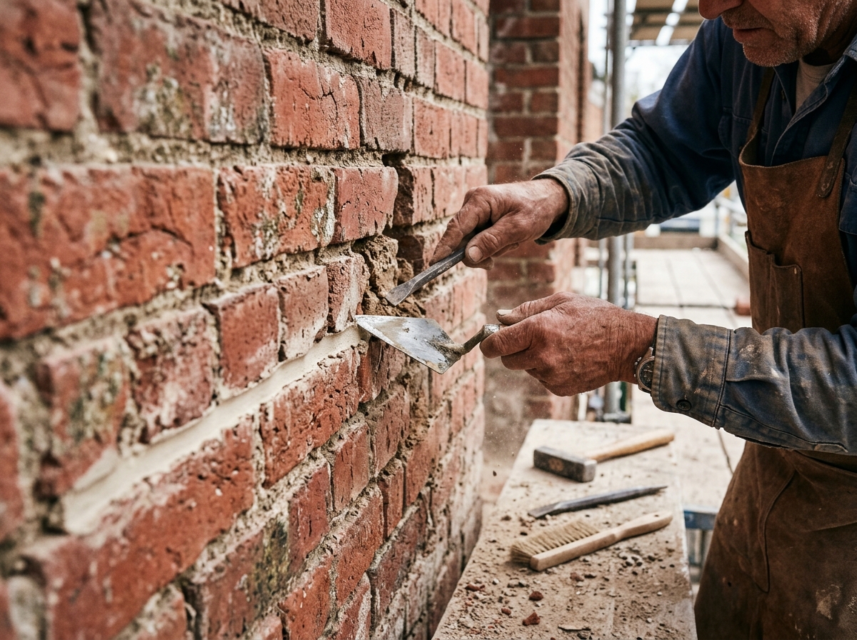Brick repair and historical tuckpointing